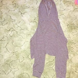 Black and white striped cropped hoodie